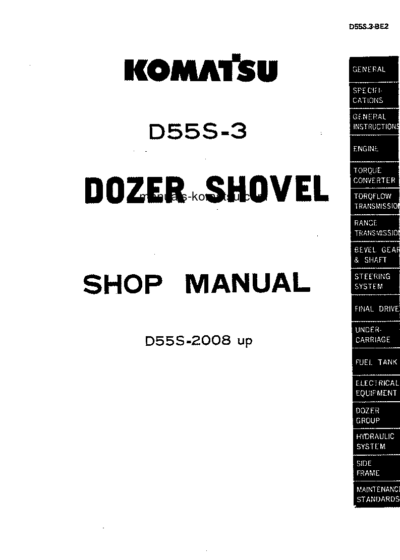D55S-3(JPN) S/N 2008-UP Shop (repair) manual (English)