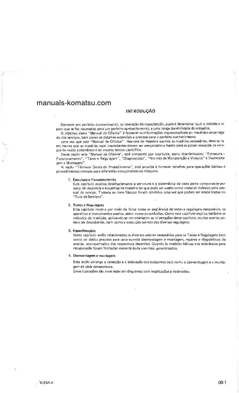 Protected: D65A-6(BRA)-B S/N B1101-UP Shop (repair) manual (Portuguese)