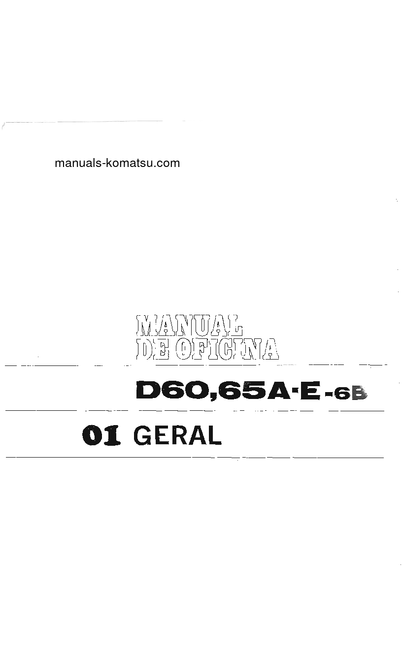 Protected: D65A-6(BRA)-B S/N B1101-UP Shop (repair) manual (Portuguese)