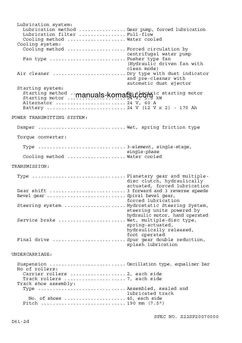 Protected: D61PX-15(BRA)-E0 S/N B45001-UP Specification (English)