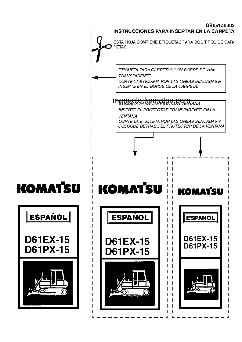D61PX-15(BRA) S/N B40001-UP Shop (repair) manual (Spanish)