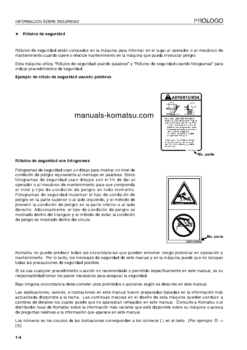 Protected: D61EX-15(BRA) S/N B40001-UP Operation manual (Spanish)