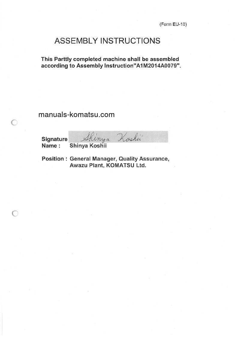 Protected: D65WX-18(JPN) S/N 90001-UP Field assembly manual (English)
