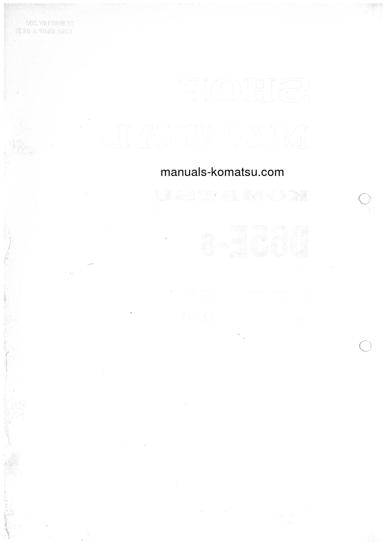 Protected: D65E-6(JPN) Shop (repair) manual (English)