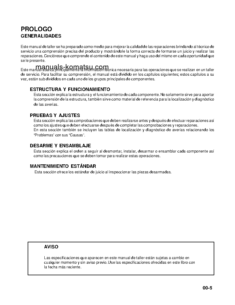 Protected: D65P-12(JPN) S/N 60001-60390 Shop (repair) manual (Spanish)