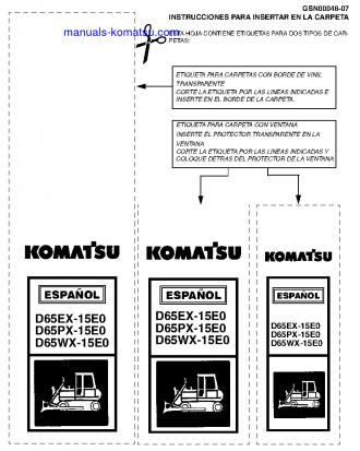 D65EX-15(JPN)-E0, PLUS UNDERCARRIAGE S/N 69001-UP Shop (repair) manual (Spanish)