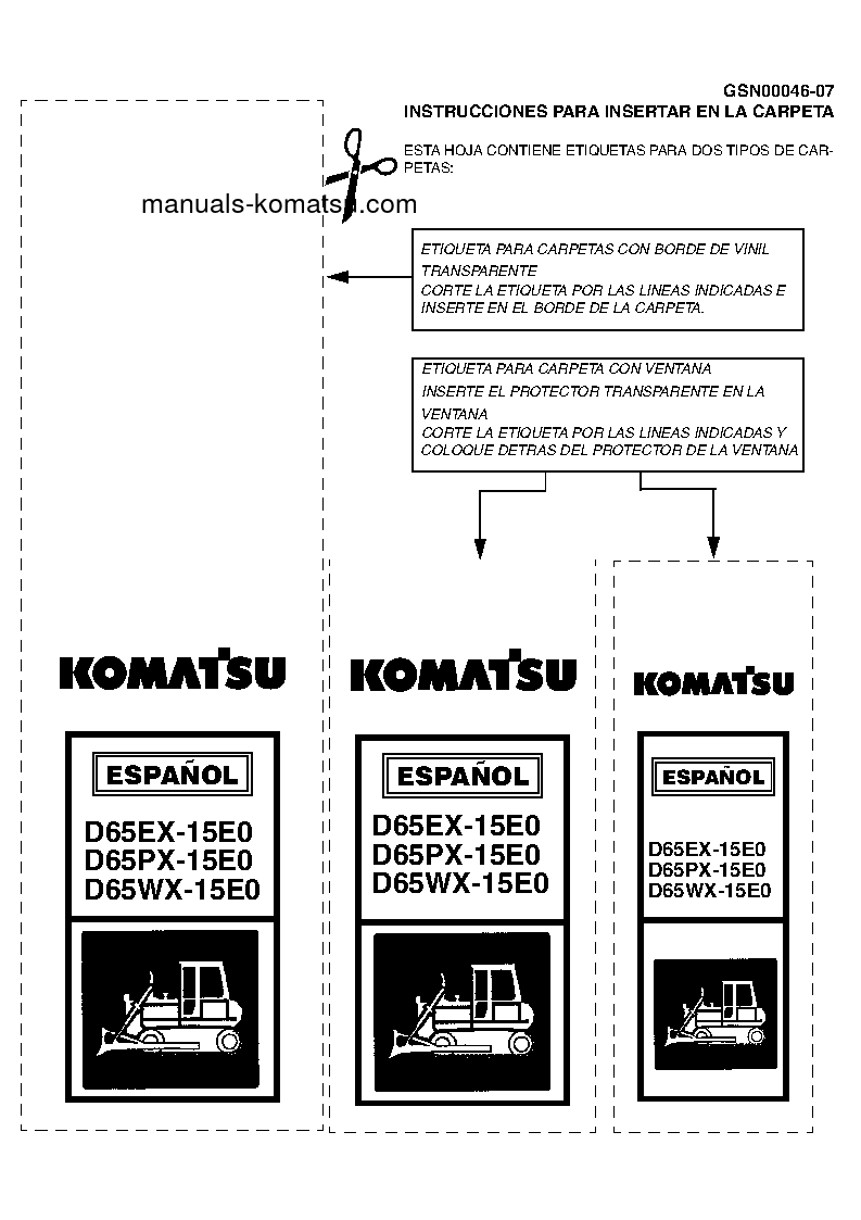 D65WX-15(JPN)-E0, POWER ANGLE TILT S/N 69001-UP Shop (repair) manual (Spanish)