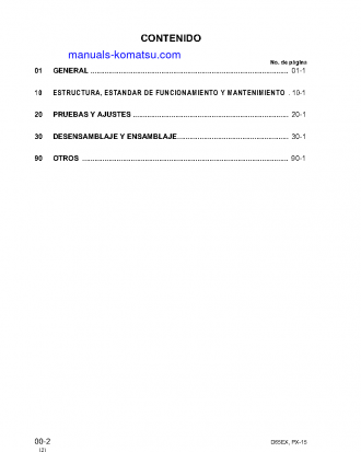 D85EX-15(JPN) S/N 10001-UP Shop (repair) manual (Spanish)