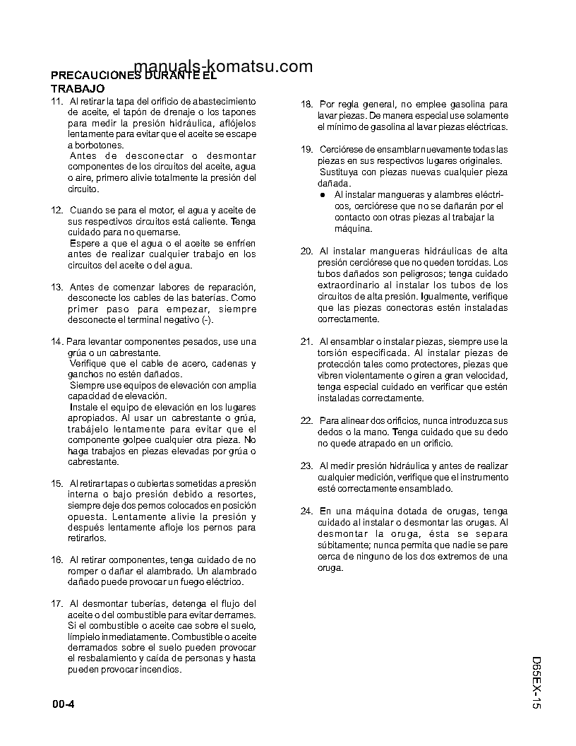 Protected: D85PX-15(JPN) S/N 1001-UP Shop (repair) manual (Spanish)