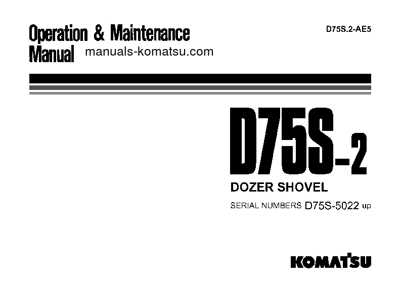 D75S-2(JPN) S/N 5022-UP Operation manual (English)
