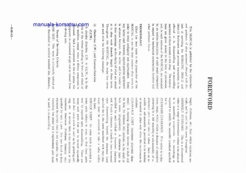 Protected: D85A-12(JPN) S/N 10001-UP Shop (repair) manual (English)