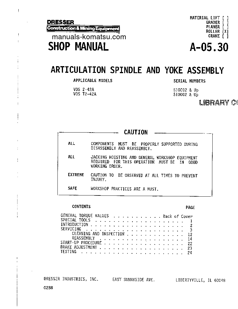 DD742 S/N 510299-UP Shop (repair) manual (English)