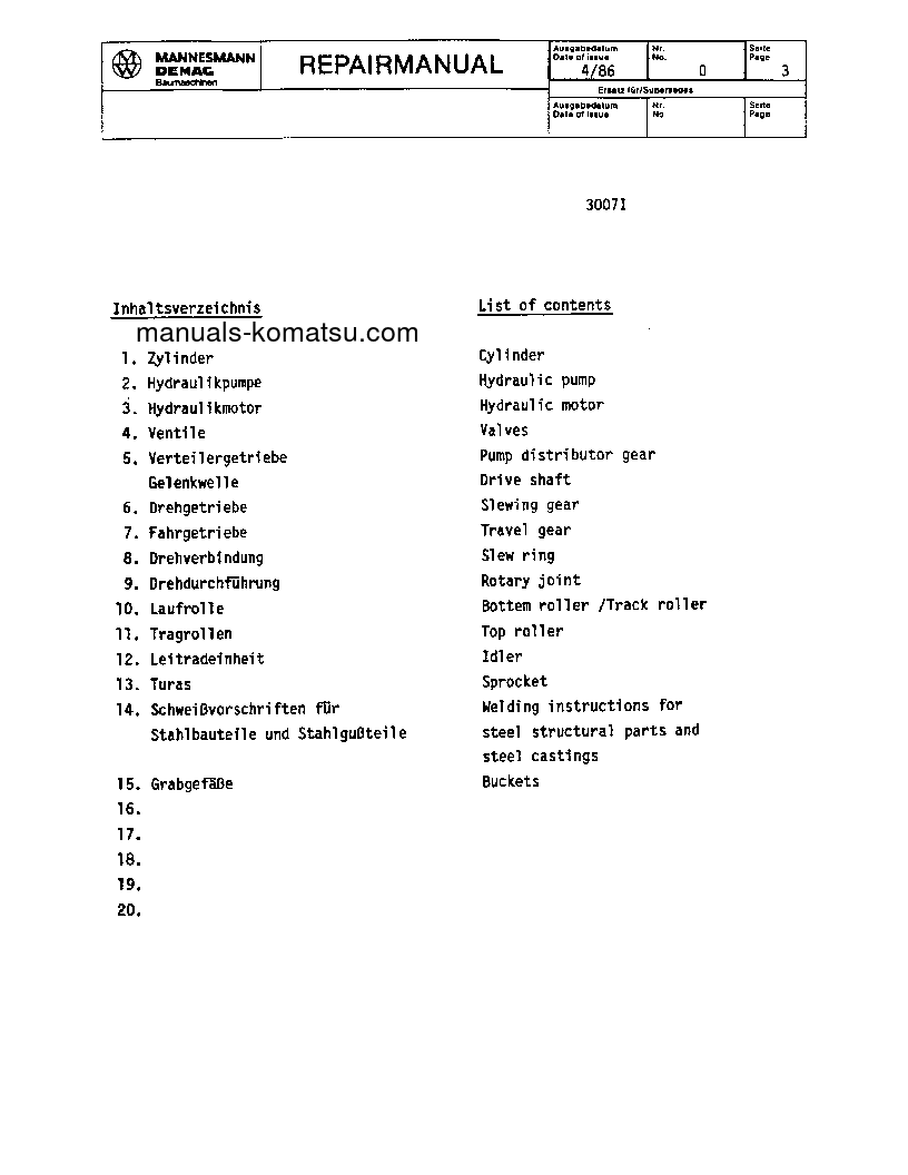 Protected: HYDRAULIC S(DEU)-OVELS S/N ALL Shop (repair) manual (English)