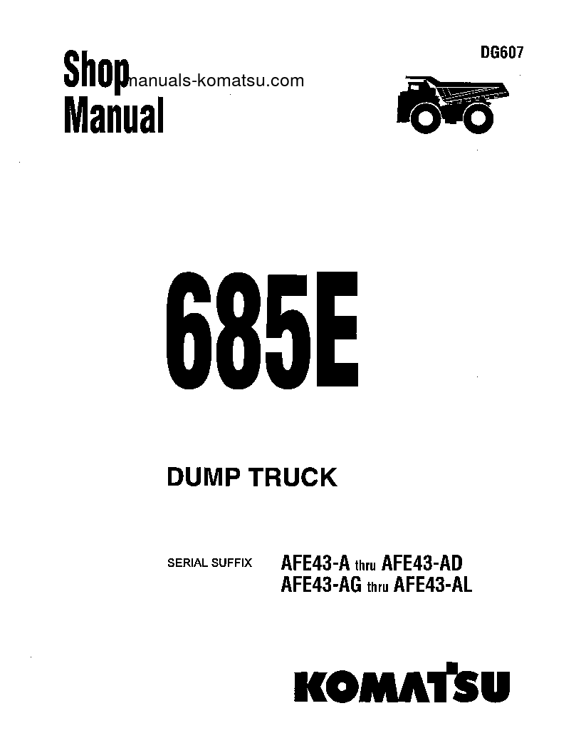685E(USA) S/N 32089-32145 Shop (repair) manual (English)