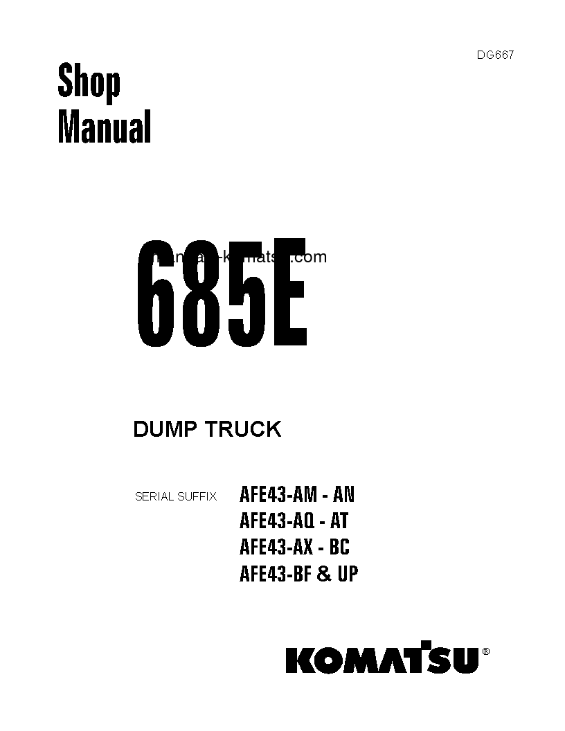 685E(USA) S/N 32303-32312 Shop (repair) manual (English)