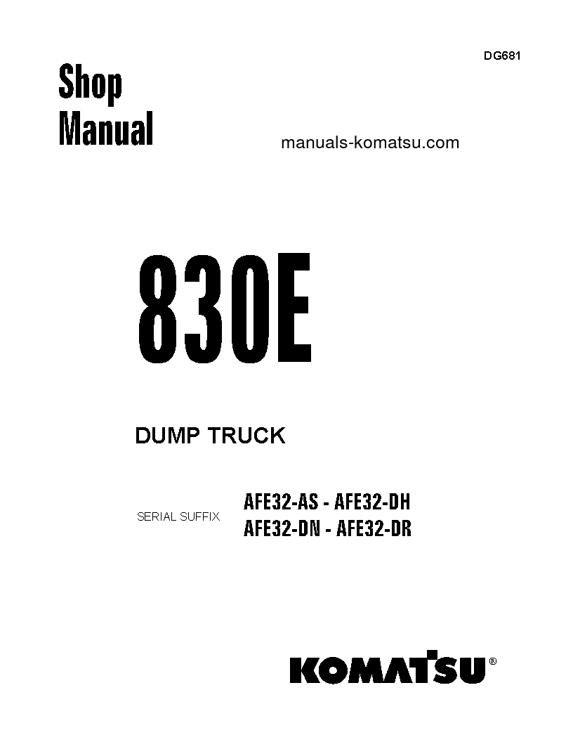 830E(USA) S/N AFE32-AS-AFE32-DH Shop (repair) manual (English)