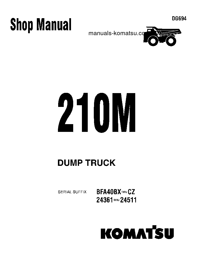 210M(USA) S/N BFA40-BX-BFA40-CZ Shop (repair) manual (English)