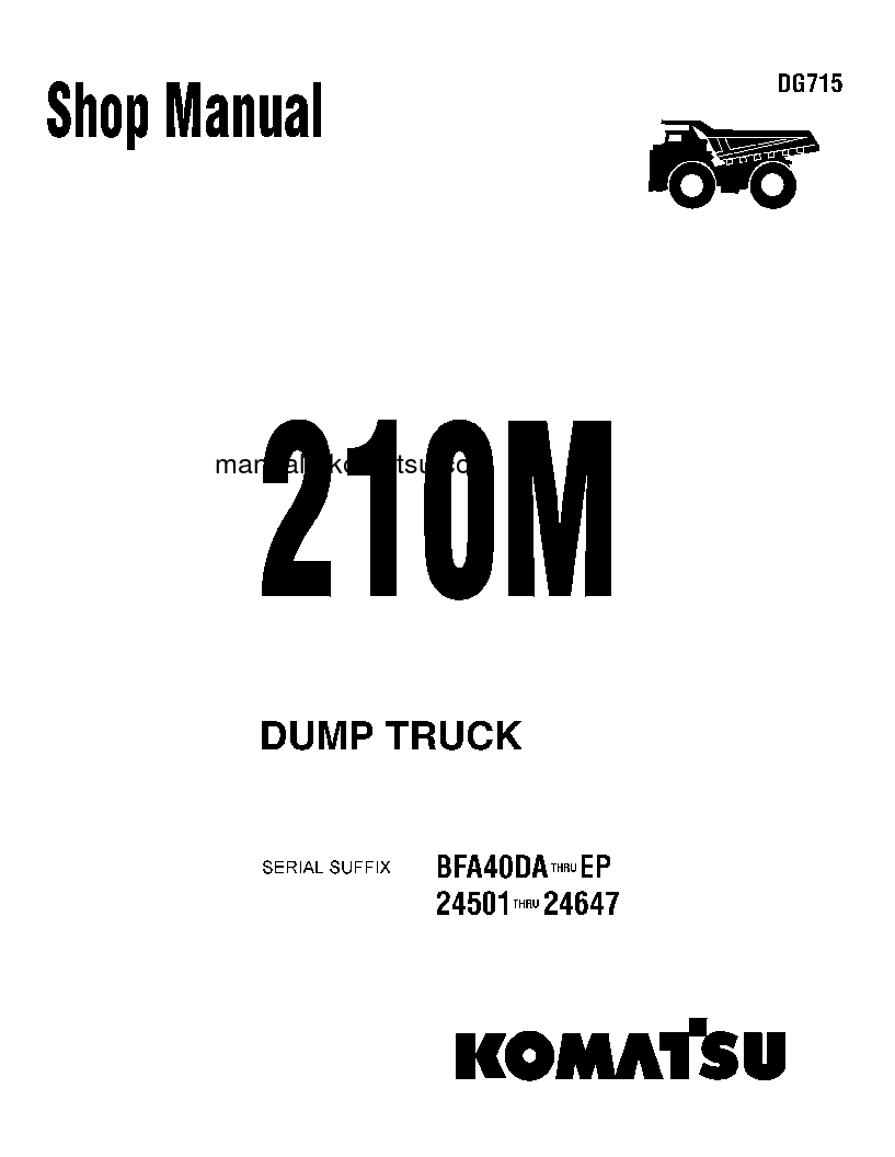 210M(USA) S/N BFA40-DA-BFA40-EP Shop (repair) manual (English)