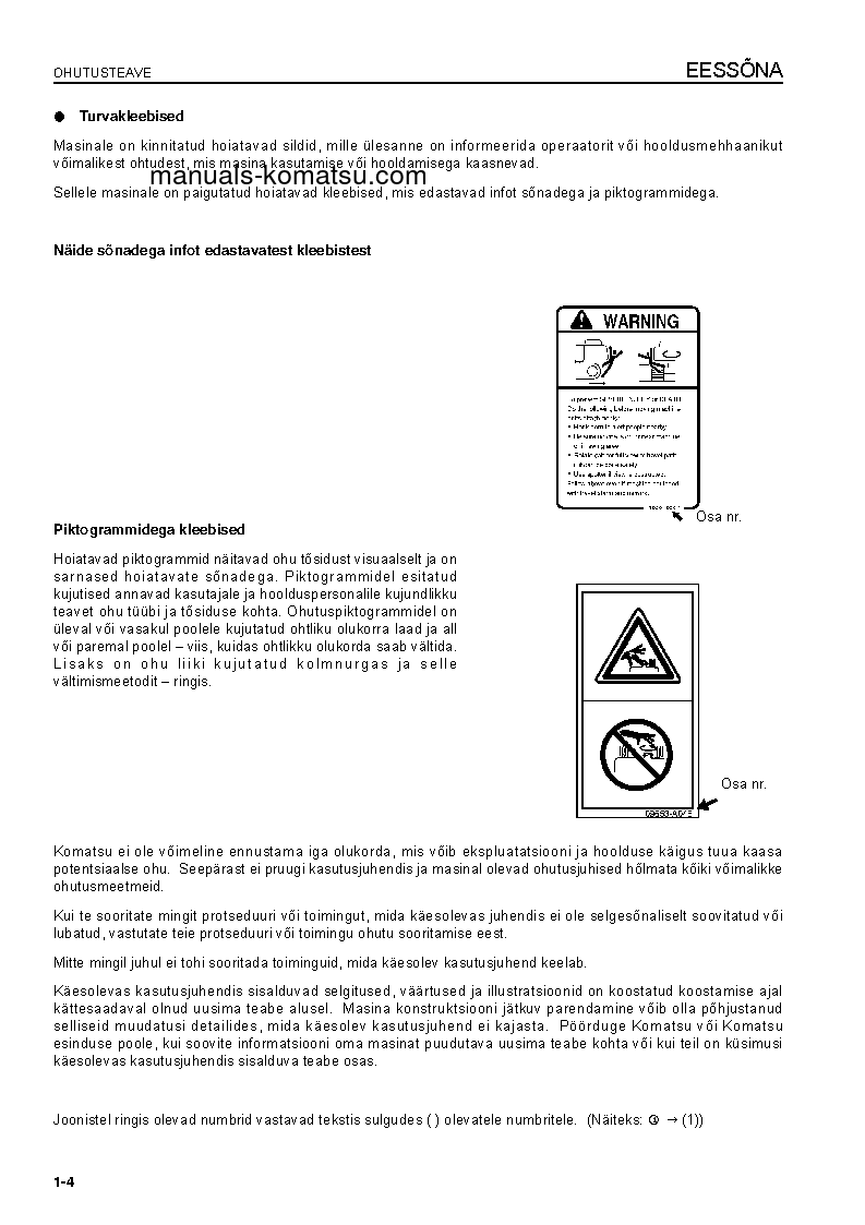 Protected: D61PX-15(BRA)-E0 S/N B46205-UP Operation manual (Estonian)