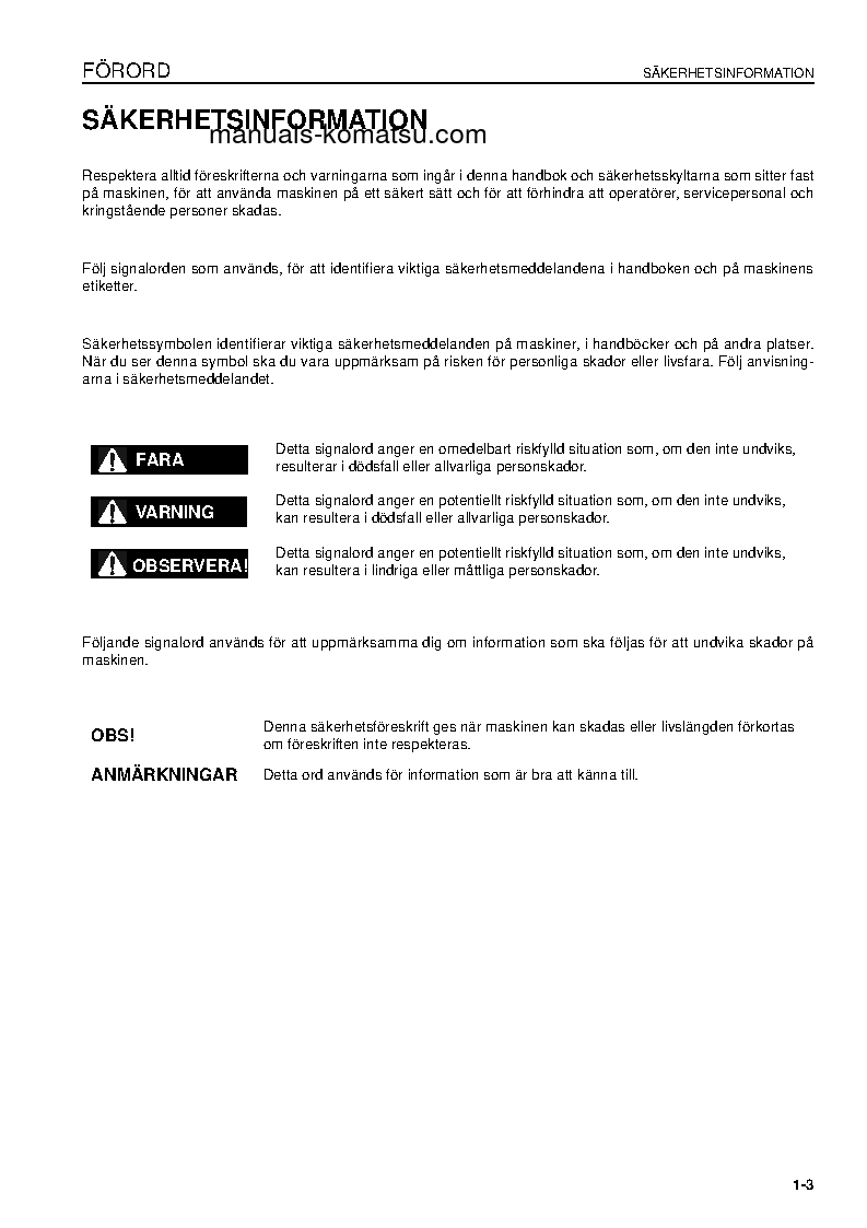 Protected: WA600-6(JPN) S/N 60634-UP Operation manual (Swedish)