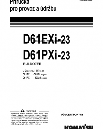 D61EXI-23(JPN) S/N 30324-UP Operation manual (Czech)