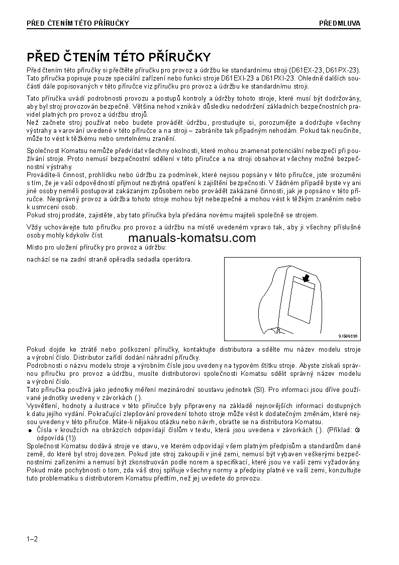 Protected: D61EXI-23(JPN) S/N 30324-UP Operation manual (Czech)