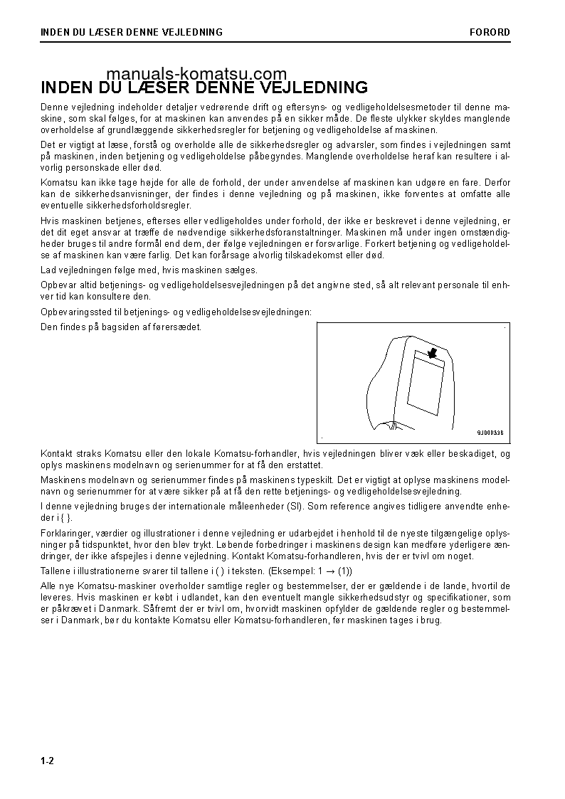 Protected: D65PX-18(JPN) S/N 90001-UP Operation manual (Danish)