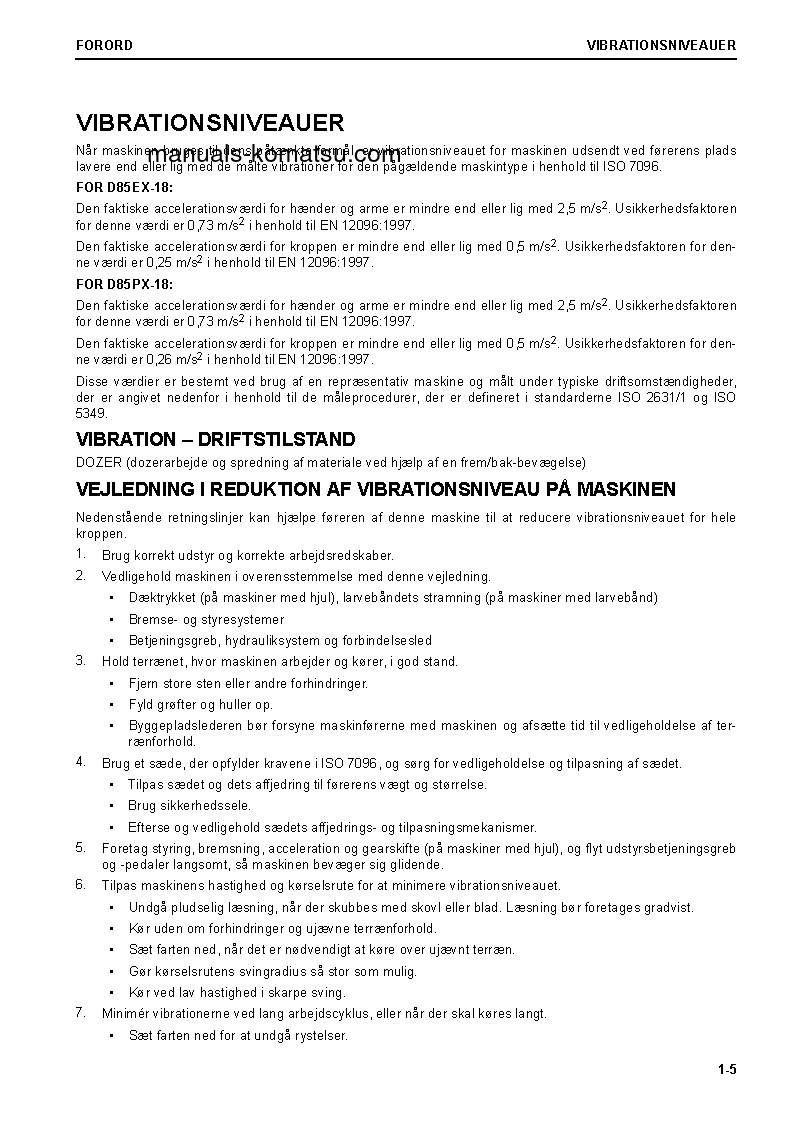 Protected: D85EX-18(JPN) S/N 22001-UP Operation manual (Danish)