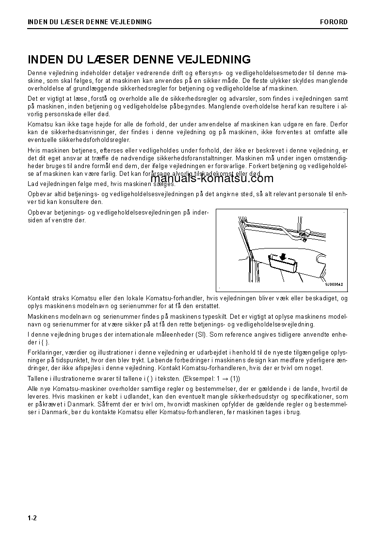 Protected: HM300-5(JPN) S/N 10001-UP Operation manual (Danish)
