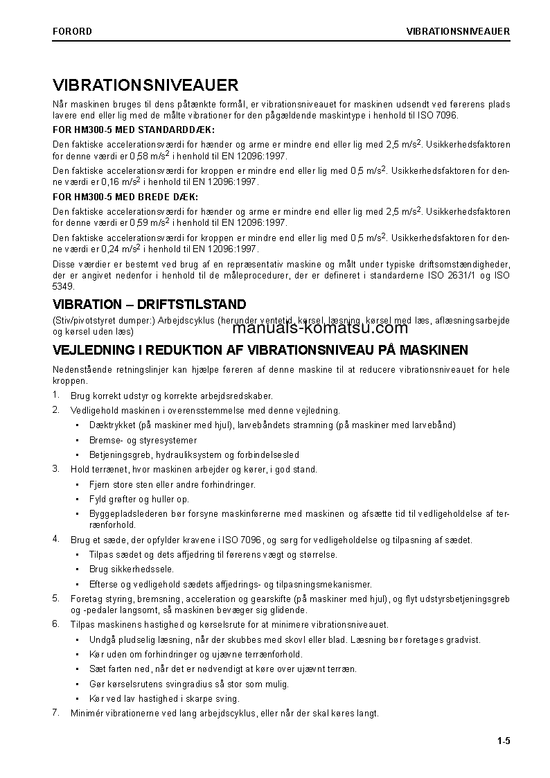 Protected: HM300-5(JPN) S/N 10001-UP Operation manual (Danish)