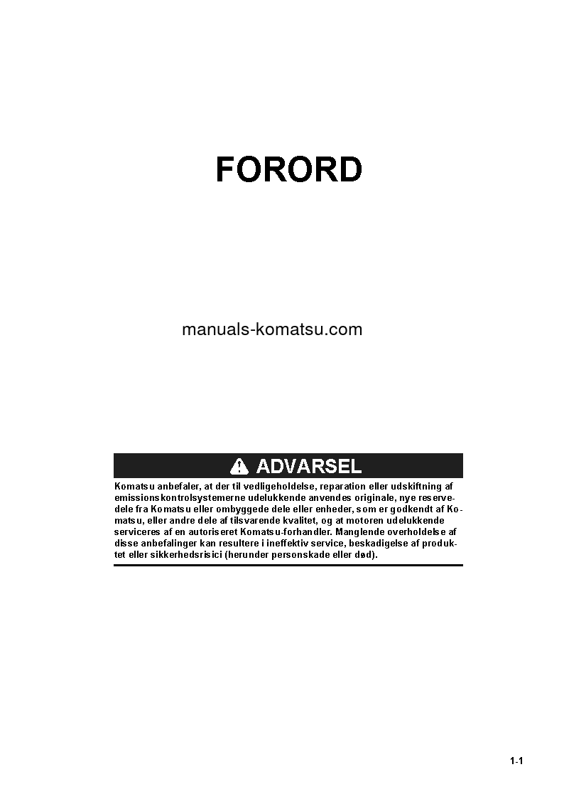 Protected: HM400-5(JPN) S/N 10001-UP Operation manual (Danish)