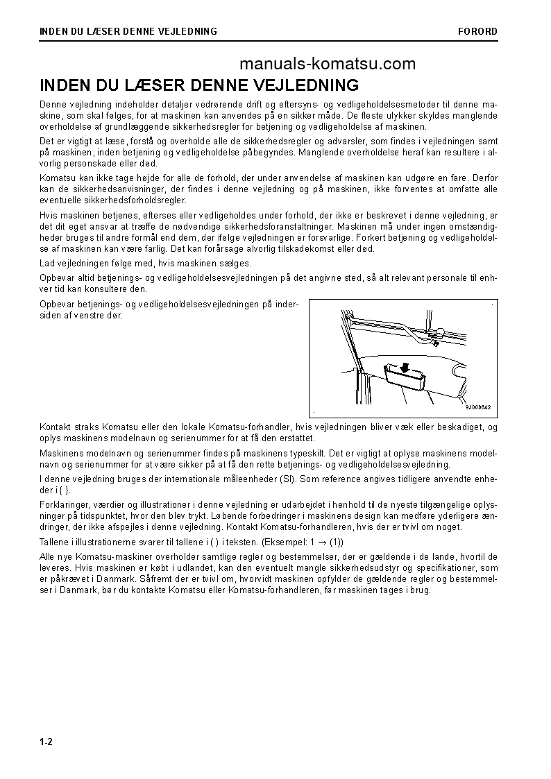 Protected: HM400-5(JPN) S/N 10001-UP Operation manual (Danish)