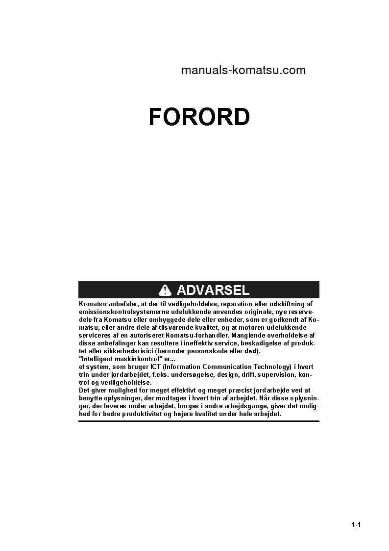 Protected: D65EXI-18(JPN) S/N 90023-UP Operation manual (Danish)