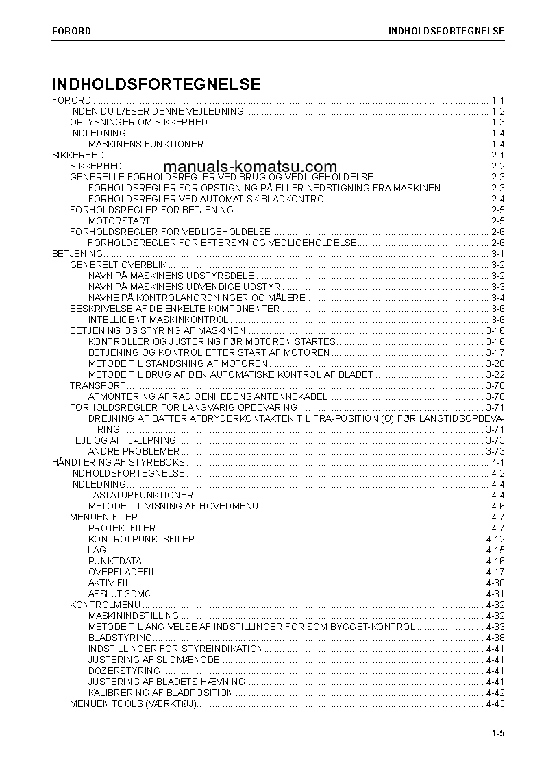 Protected: D65EXI-18(JPN) S/N 90023-UP Operation manual (Danish)