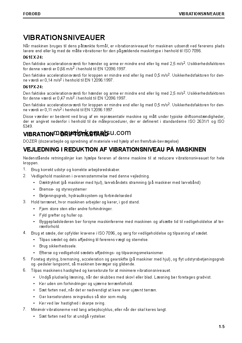 Protected: D61PX-24(JPN) S/N 40001-UP Operation manual (Danish)