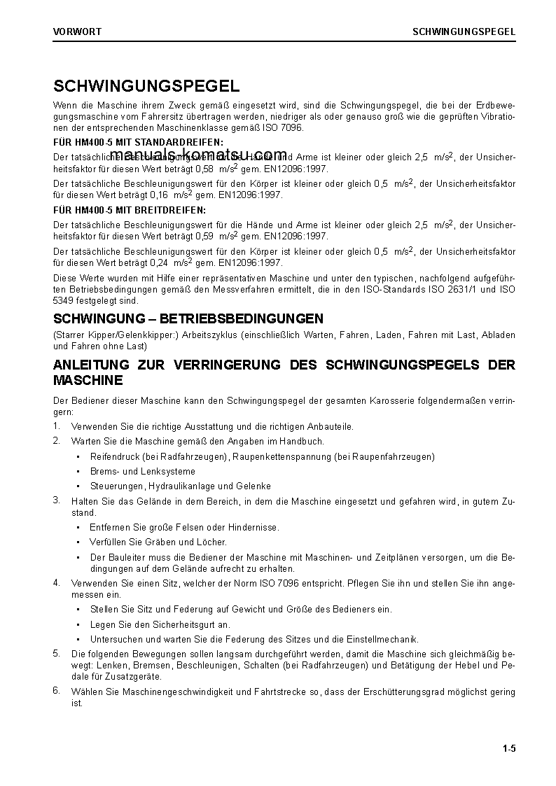 Protected: HM400-5(JPN) S/N 10001-UP Operation manual (German)