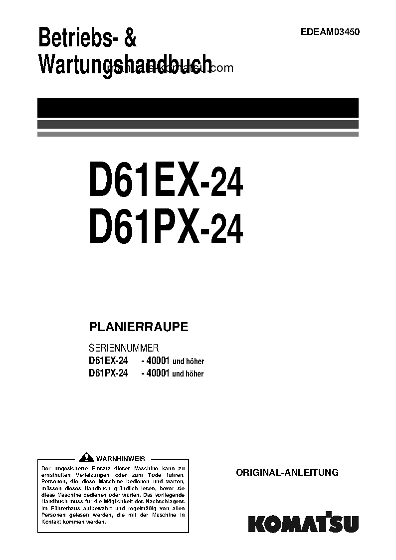 D61PX-24(JPN) S/N 40001-UP Operation manual (German)