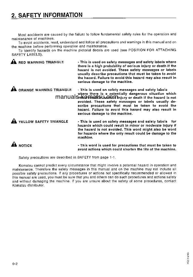 Protected: PC210-5(GBR)-K S/N K21558-UP Operation manual (English)