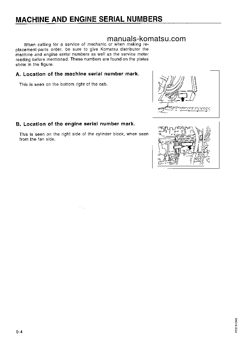 Protected: PC210-5(GBR)-K S/N K21558-UP Operation manual (English)