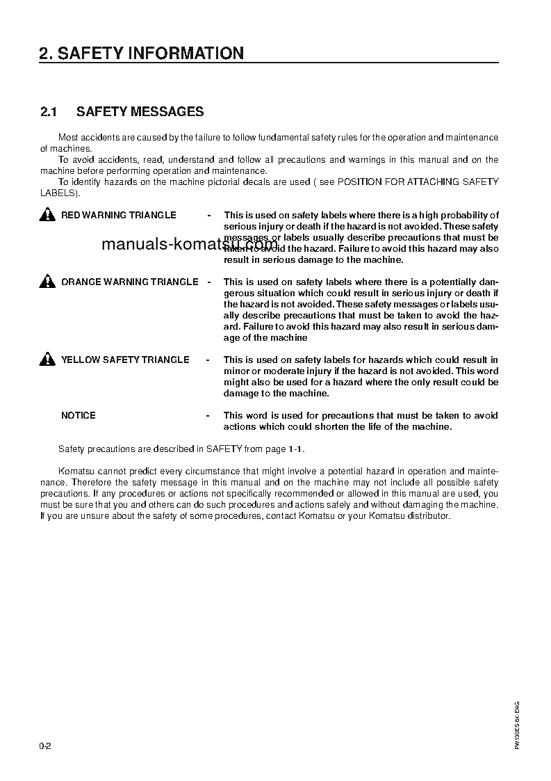 Protected: PW130ES-6(GBR)-K S/N K30545-K31999 Operation manual (English)