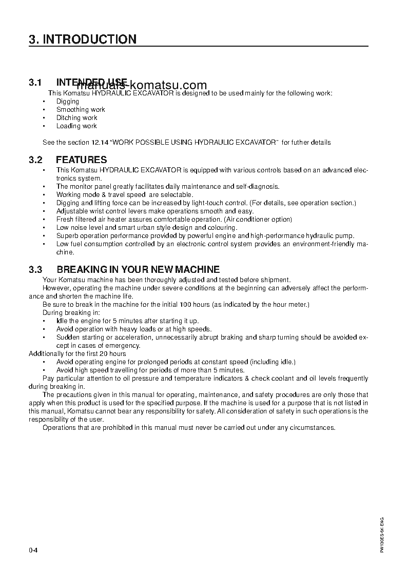 Protected: PW130ES-6(GBR)-K S/N K30545-K31999 Operation manual (English)