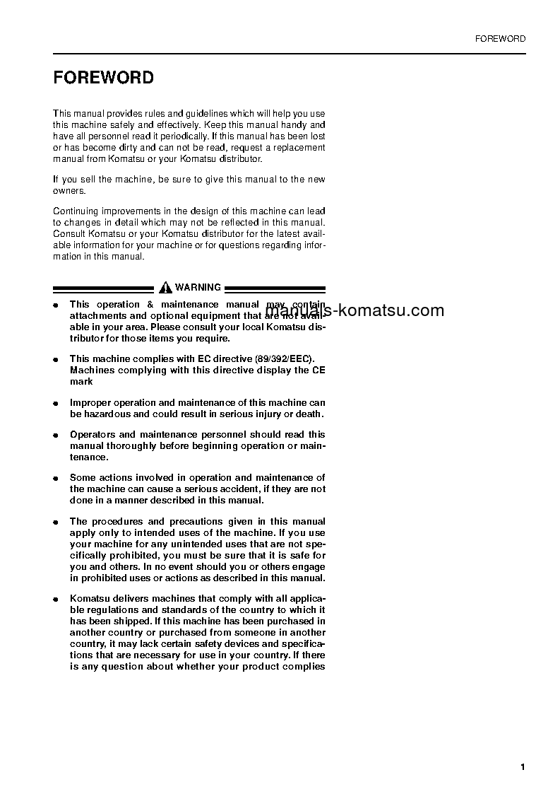 Protected: PC340LC-6(GBR)-K S/N K34041-UP Operation manual (English)