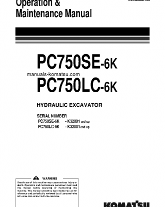 PC750LC-6(GBR)-1 S/N K32001-K32029 Operation manual (English)