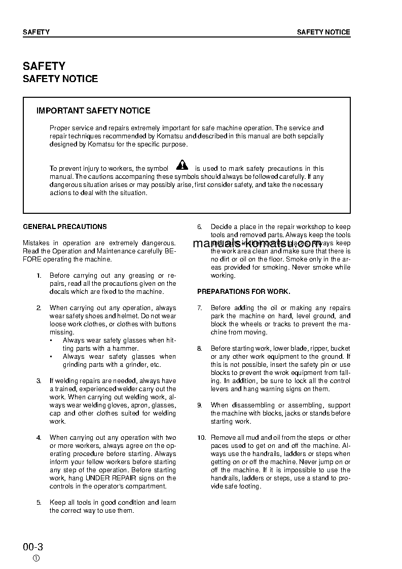 Protected: PW130ES-6(GBR)-K S/N K30545-K31999 Shop (repair) manual (English)