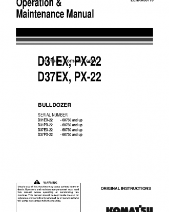 D37PX-22(JPN)-FOR EU S/N 60730-UP Operation manual (English)