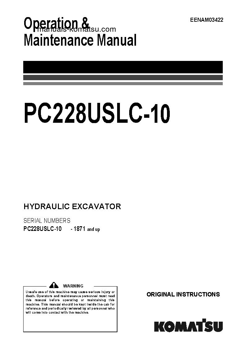 PC228USLC-10(JPN) S/N 1871-UP Operation manual (Czech)