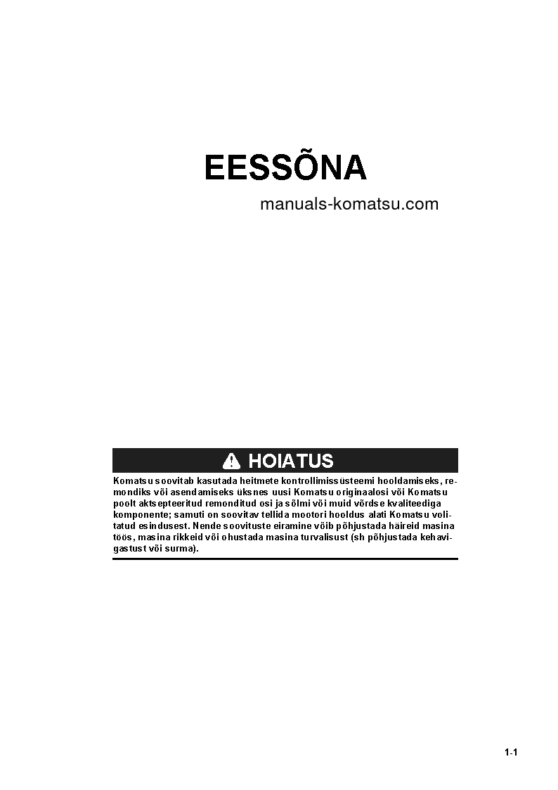 Protected: D61EX-24(JPN) S/N 40001-UP Operation manual (Estonian)