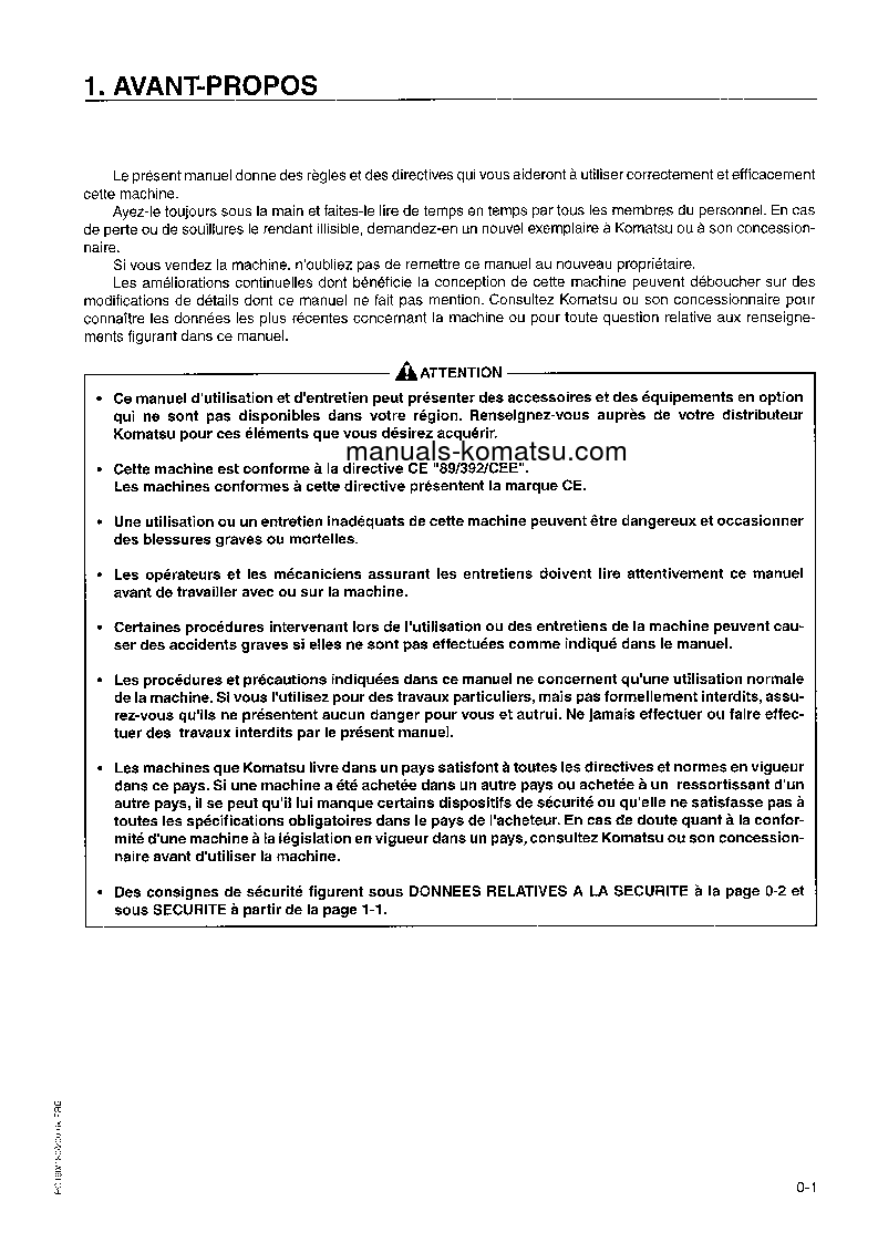 Protected: PC200EL-6(GBR)-K S/N K30001-K32000 Operation manual (French)
