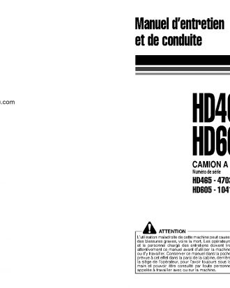HD465-5(JPN) S/N 4703-UP Operation manual (French)