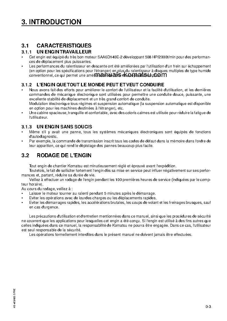 Protected: HD465-5(JPN) S/N 4703-UP Operation manual (French)